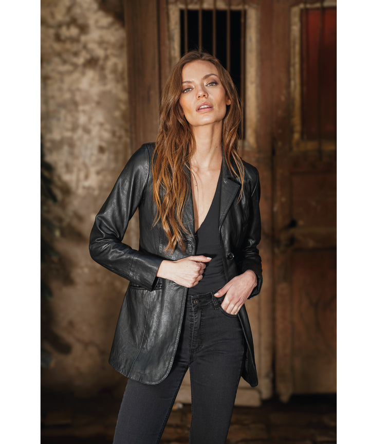 Blazer Cuero Austin Negro