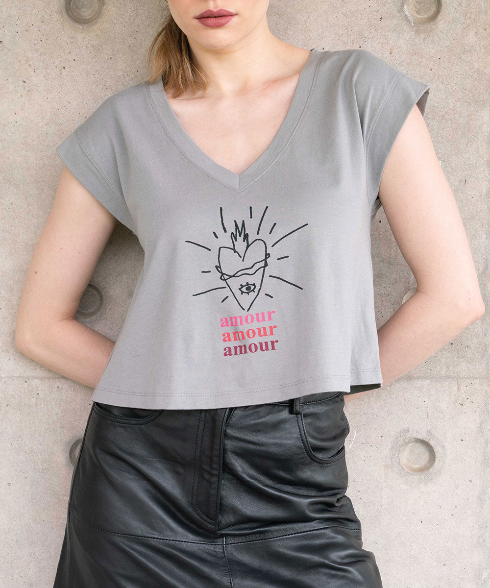 POLERA AMOUR GRIS PIMA