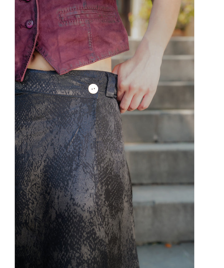 POLLERA ENVOLVENTE BLACK REPTIL