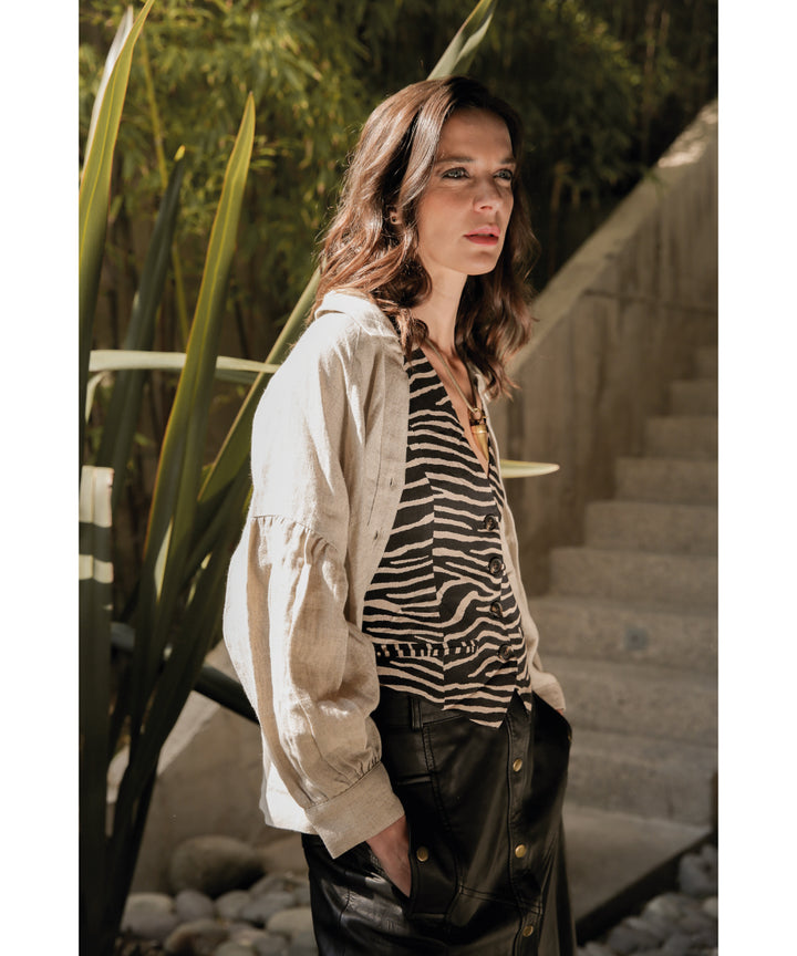 BLUSA LINO ILHA ARENA