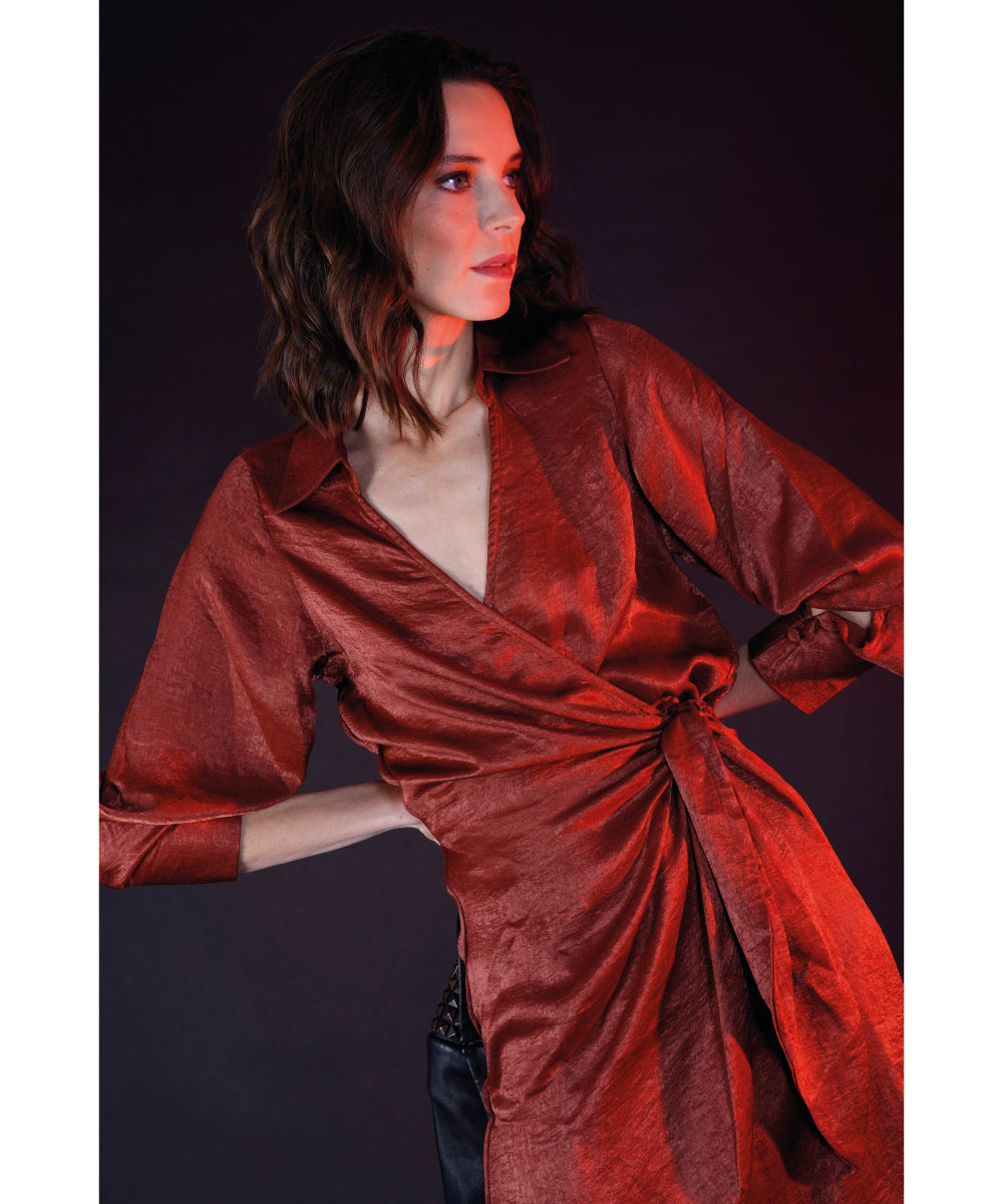 VESTIDO LISA GUINDA