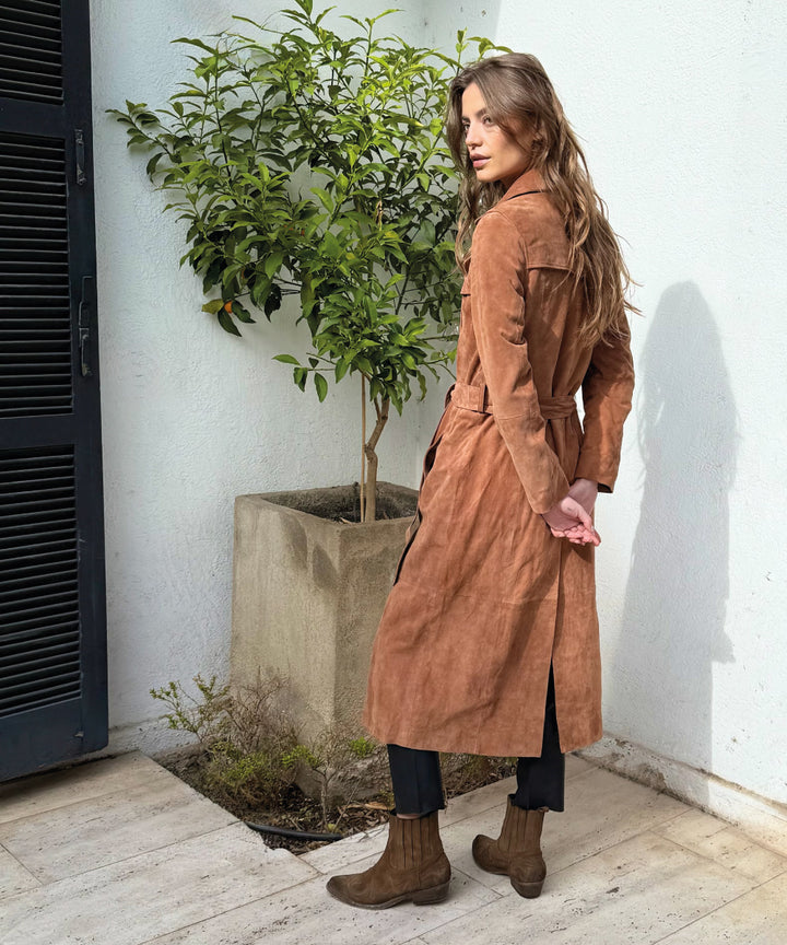 TRENCH GAMUZA COÑAC