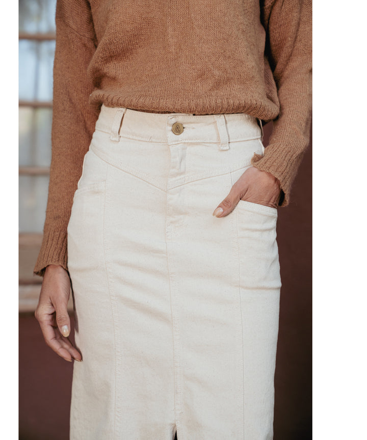 POLLERA JEANS VEGA CRUDO