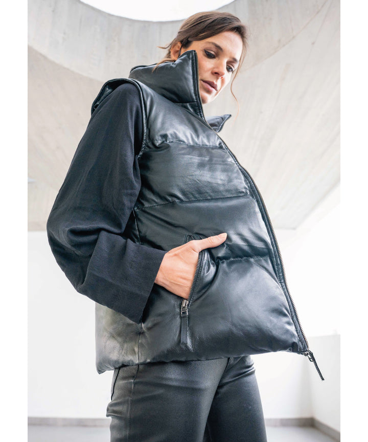 PARKA CUERO LENON NEGRA