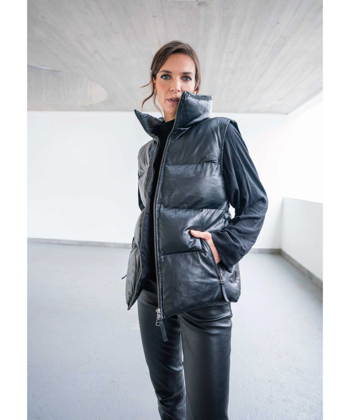PARKA CUERO LENON NEGRA