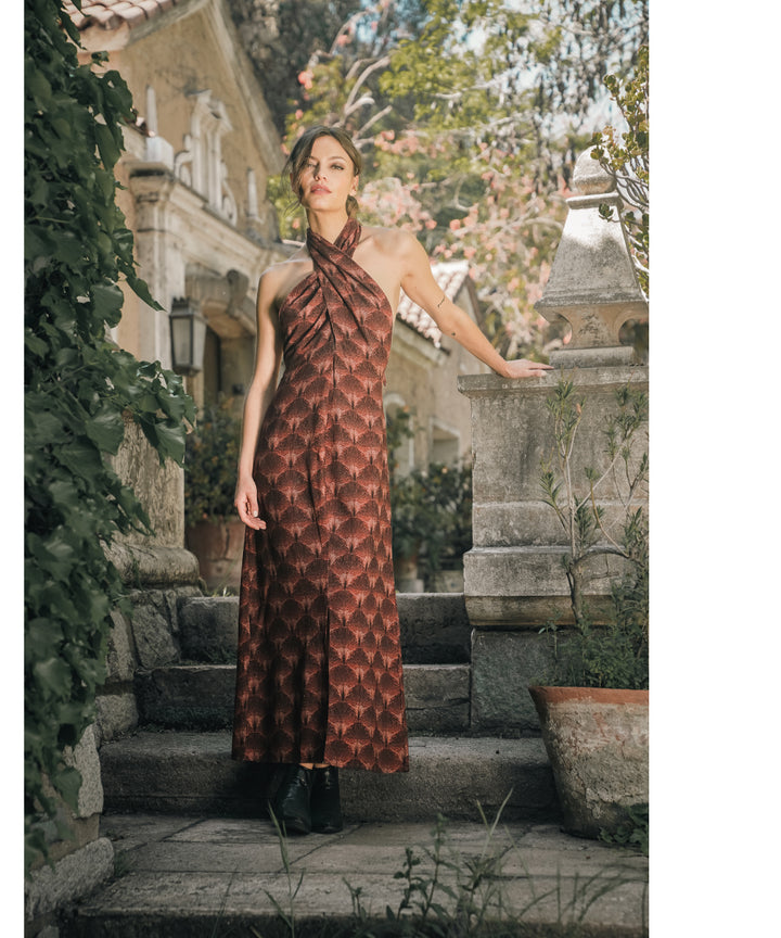 VESTIDO MELISA ESTAMPADO VINO