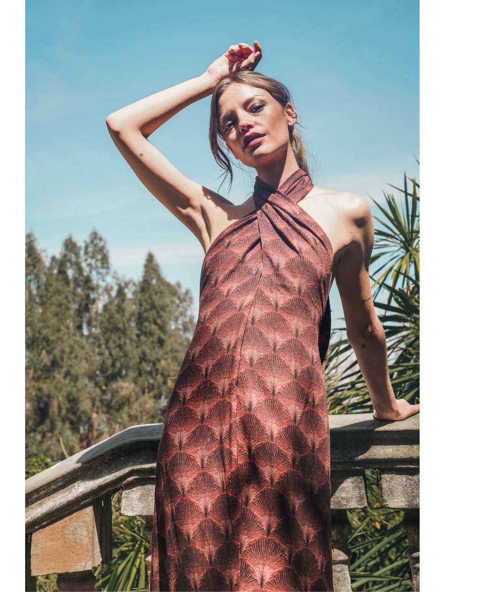 VESTIDO MELISA ESTAMPADO VINO