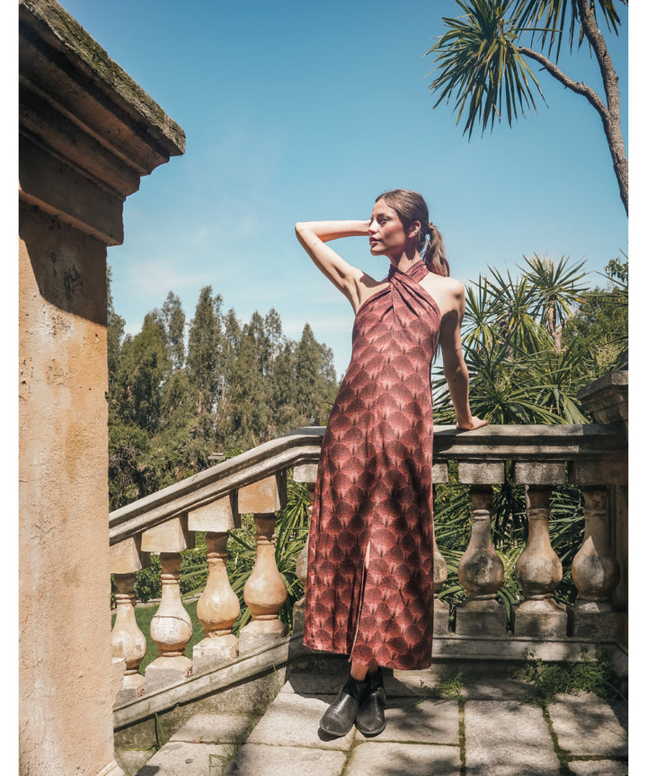 VESTIDO MELISA ESTAMPADO VINO