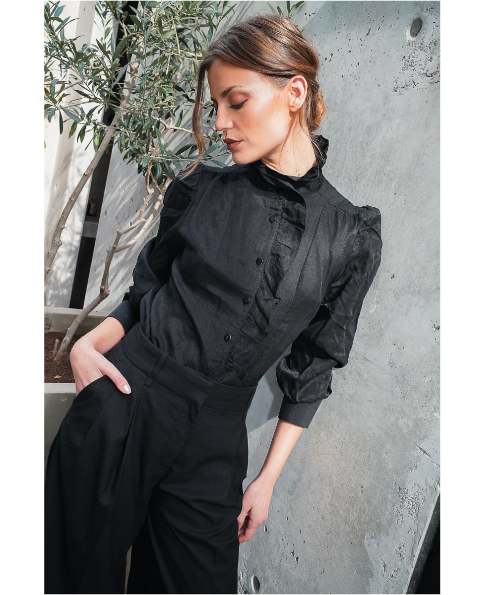 BLUSA MORRISON VOLANTES NEGRA