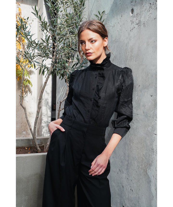 BLUSA MORRISON VOLANTES NEGRA