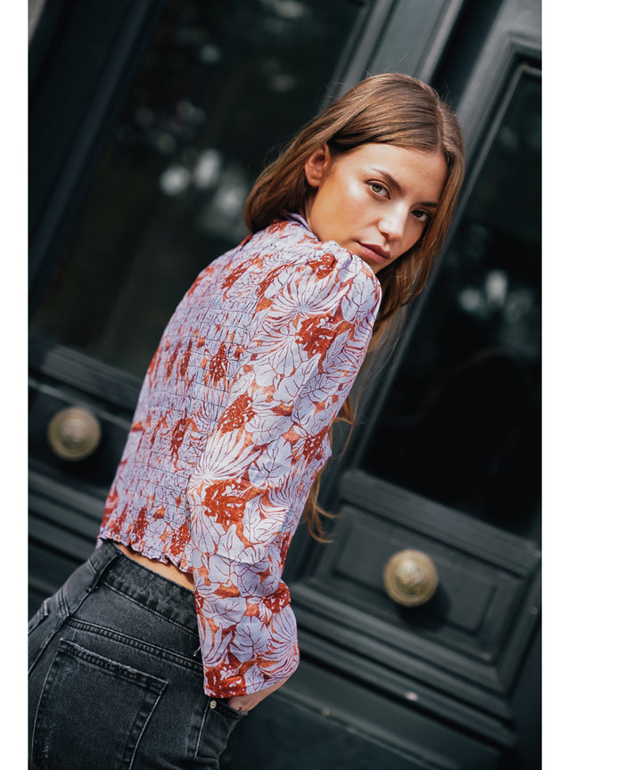 BLUSA OFELIA PRINT CELESTE