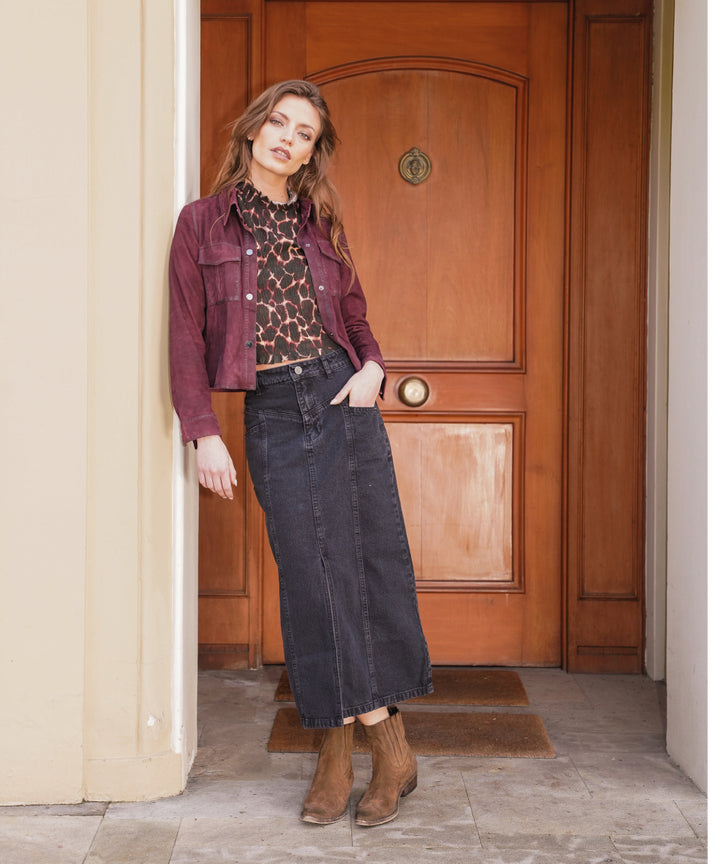 POLLERA JEANS VEGA GRAFITO