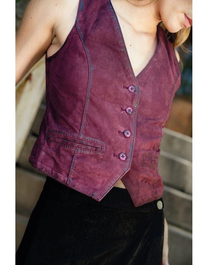 VEST DE GAMUZA VINO