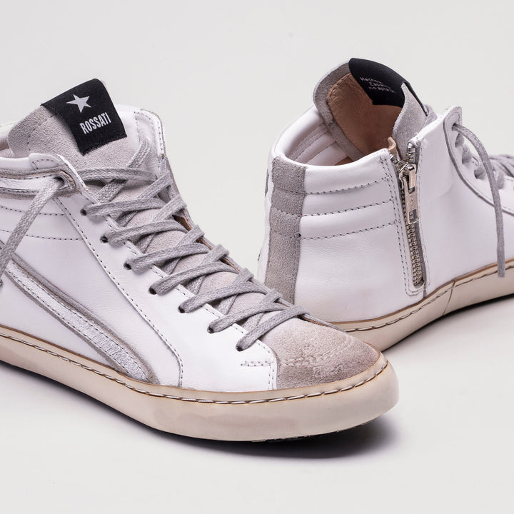 Zapatilla urbana Rossati caña media blanca brillos